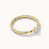 Floral Diamond Stackable Ring, 14K Gold Vermeil, 1/20 ct Lab Grown Diamond-8