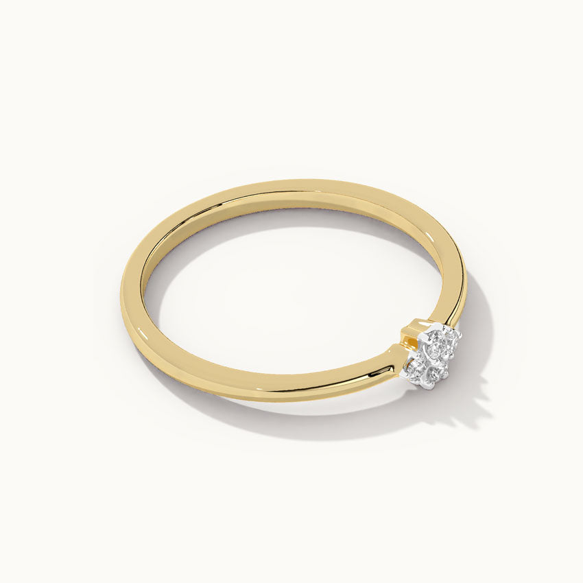 Floral Diamond Stackable Ring, 14K Gold Vermeil, 1/20 ct Lab Grown Diamond-8