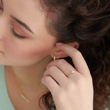 Floral Diamond Stackable Ring, 14K Gold Vermeil, 1/20 ct Lab Grown Diamond-2