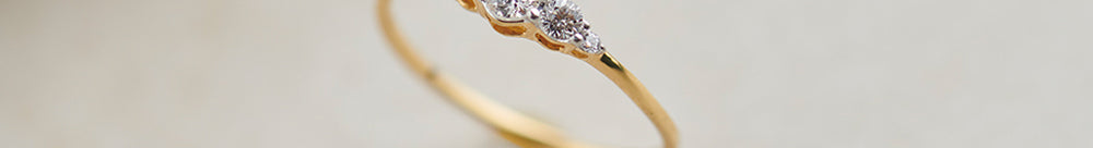 Five Stone Diamond Ring, 14K Gold Vermeil, 1/4 ct Lab Grown Diamond-1