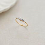 Five Stone Diamond Ring, 14K Gold Vermeil, 1/4 ct Lab Grown Diamond-1