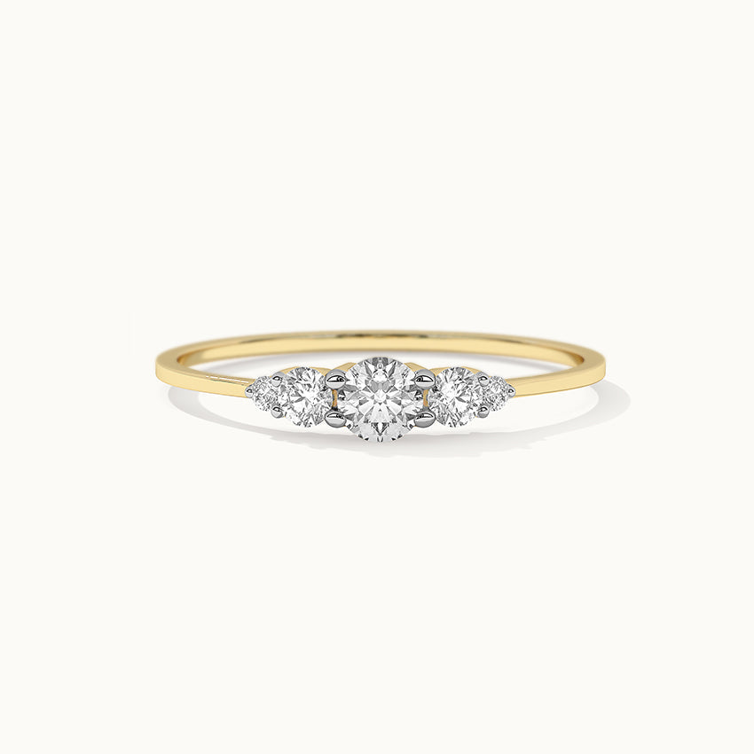 Five Stone Diamond Ring, 14K Gold Vermeil, 1/4 ct Lab Grown Diamond-5