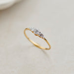 Five Stone Diamond Ring, 14K Gold Vermeil, 1/4 ct Lab Grown Diamond-7