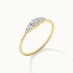 Five Stone Diamond Ring, 14K Gold Vermeil, 1/4 ct Lab Grown Diamond-9