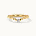 Single Stone Diamond Ring, 14K Gold Vermeil, 1/20 ct Lab Grown Diamond-3