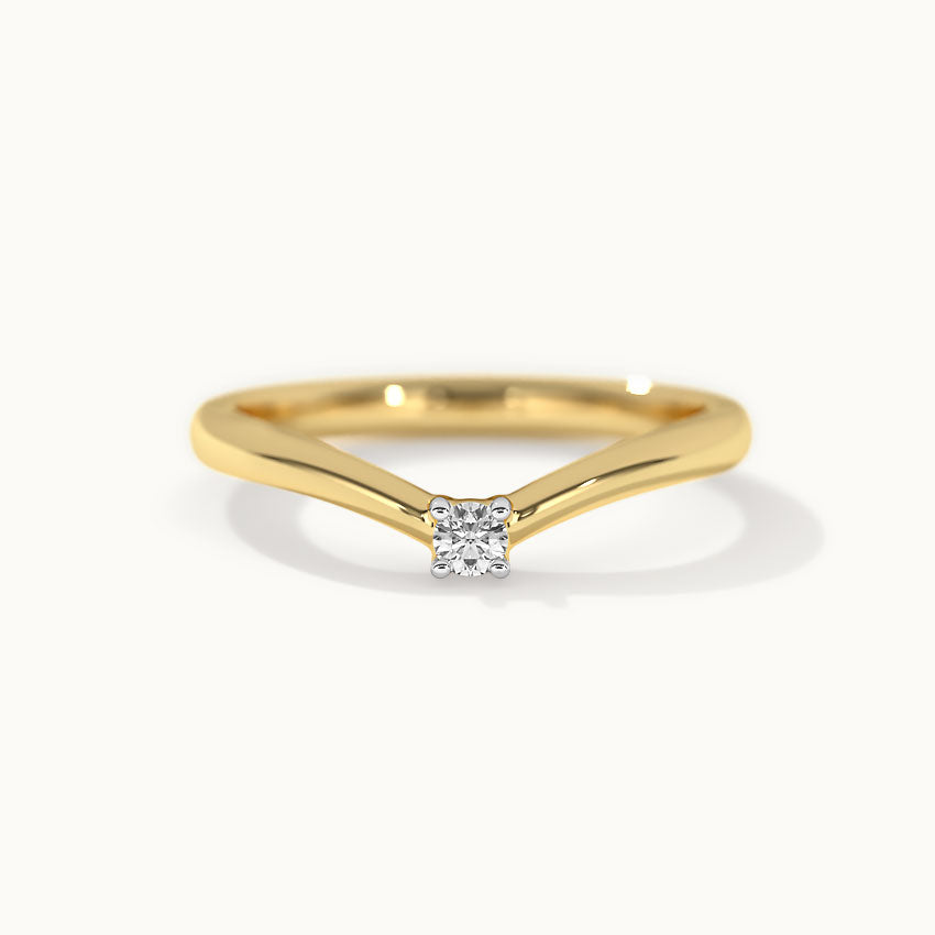 Single Stone Diamond Ring, 14K Gold Vermeil, 1/20 ct Lab Grown Diamond-3