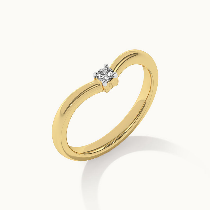 Single Stone Diamond Ring, 14K Solid Gold, 1/20 ct Lab Grown Diamond-7