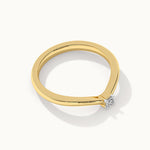 Single Stone Diamond Ring, 14K Gold Vermeil, 1/20 ct Lab Grown Diamond-8