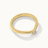 Single Stone Diamond Ring, 14K Gold Vermeil, 1/20 ct Lab Grown Diamond-8