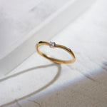 Single Stone Diamond Ring, 14K Solid Gold, 1/20 ct Lab Grown Diamond-1