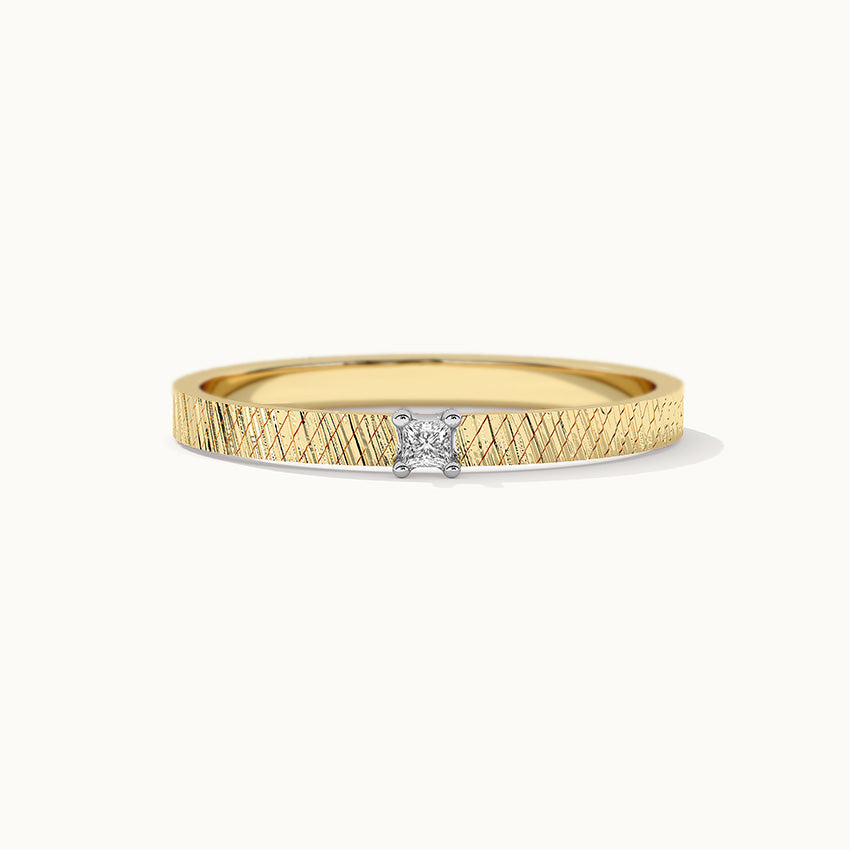 Textured Stackable Diamond Ring