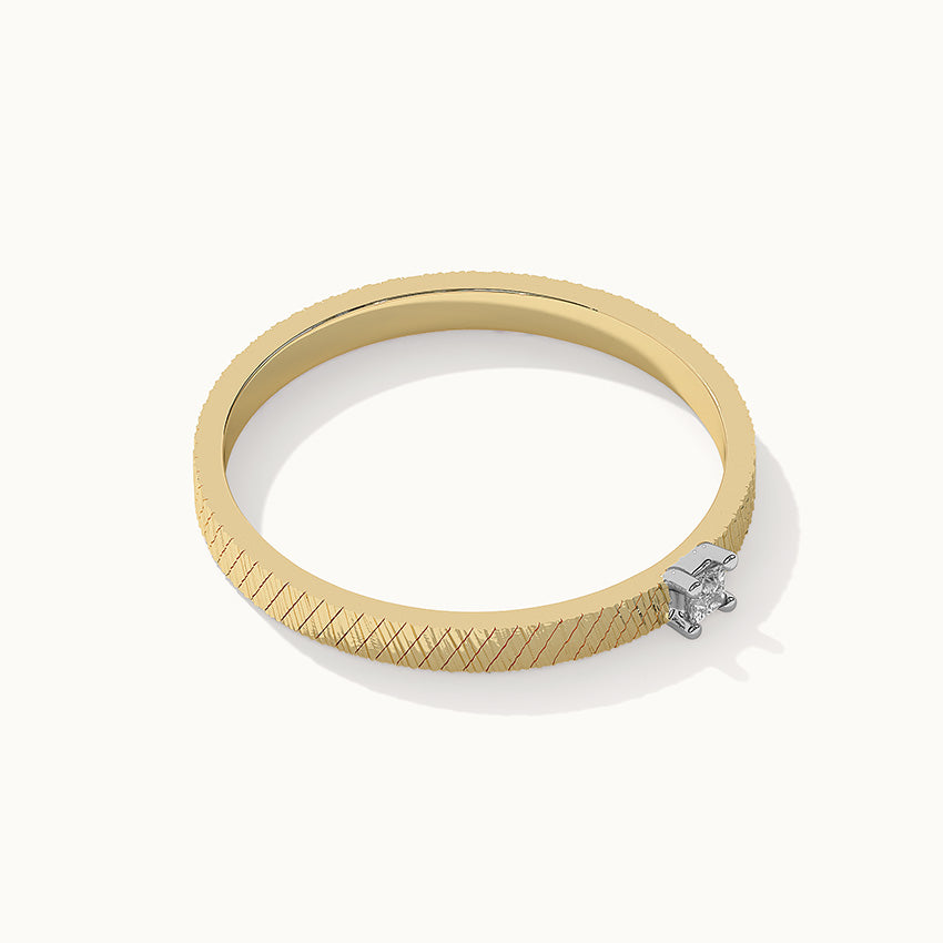Textured Stackable Diamond Ring