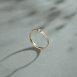 Textured Stackable Diamond Ring, 10K Solid Gold, 1/20 ct Lab Grown Diamond-1
