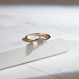 Star Pave Diamond Ring, 14K Gold Vermeil, 1/8 ct Lab Grown Diamond-1