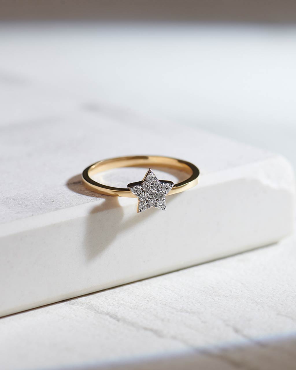 Star Pave Diamond Ring, 14K Gold Vermeil, 1/8 ct Lab Grown Diamond-6
