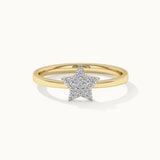 Star Pave Diamond Ring, 14K Gold Vermeil, 1/8 ct Lab Grown Diamond-3