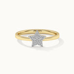 Star Pave Diamond Ring, 14K Solid Gold, 1/8 ct Lab Grown Diamond-3