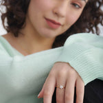 Star Pave Diamond Ring, 14K Gold Vermeil, 1/8 ct Lab Grown Diamond-5