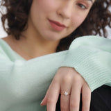 Star Pave Diamond Ring, 14K Gold Vermeil, 1/8 ct Lab Grown Diamond-5