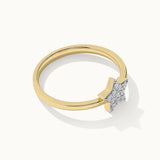 Star Pave Diamond Ring, 14K Gold Vermeil, 1/8 ct Lab Grown Diamond-7