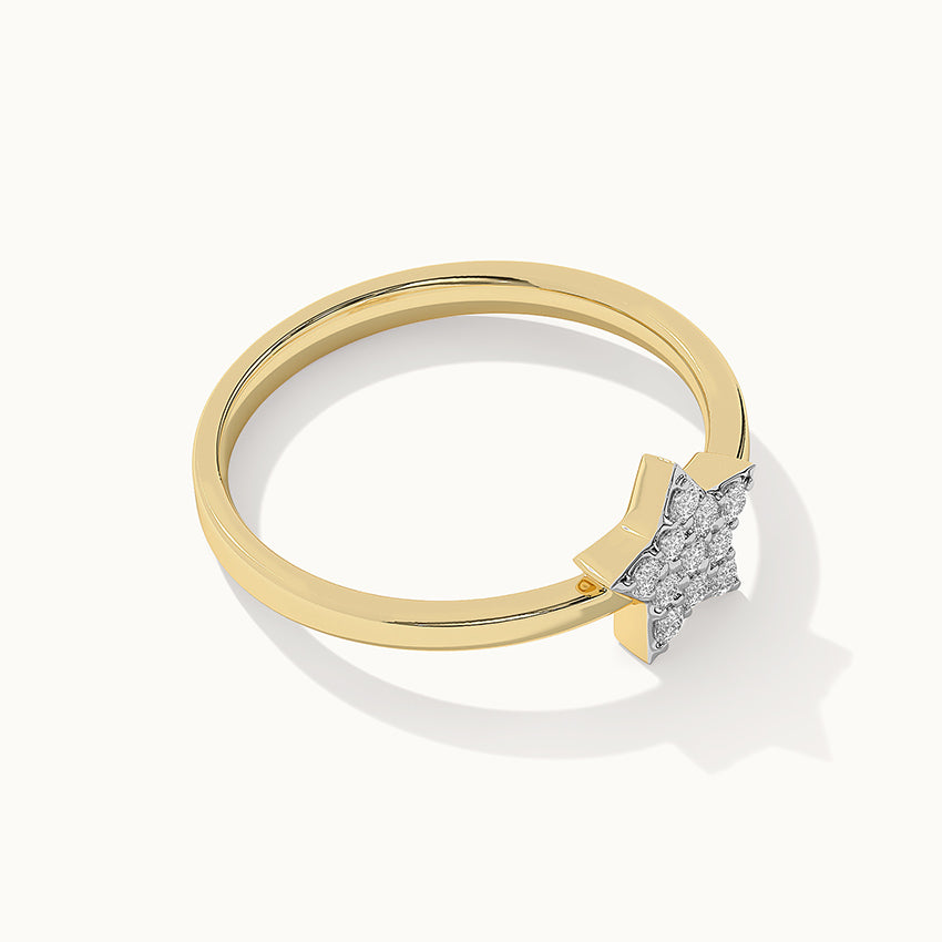 Star Pave Diamond Ring, 14K Gold Vermeil, 1/8 ct Lab Grown Diamond-7