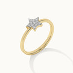 Star Pave Diamond Ring, 14K Gold Vermeil, 1/8 ct Lab Grown Diamond-8
