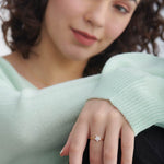 Star Pave Diamond Ring, 14K Solid Gold, 1/8 ct Lab Grown Diamond-5