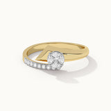 Faceted Round Diamond Ring, 14K Solid Gold, 1/4 ct Lab Grown Diamond-3