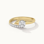 Faceted Round Diamond Ring, 14K Gold Vermeil, 1/4 ct Lab Grown Diamond-3