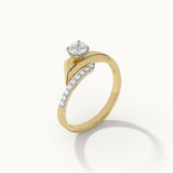 Faceted Round Diamond Ring, 14K Gold Vermeil, 1/4 ct Lab Grown Diamond-6