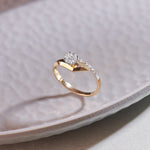 Faceted Round Diamond Ring, 14K Gold Vermeil, 1/4 ct Lab Grown Diamond-5