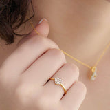 Heart Pave Diamond Ring, 14K Solid Gold, 1/6 ct Lab Grown Diamond-6