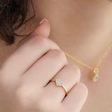 Heart Pave Diamond Ring, 14K Gold Vermeil, 1/6 ct Lab Grown Diamond-6