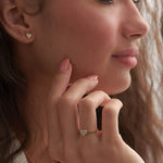 Heart Pave Diamond Ring, 14K Gold Vermeil, 1/6 ct Lab Grown Diamond-3