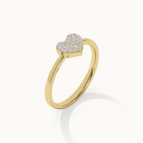 Heart Pave Diamond Ring, 14K Solid Gold, 1/6 ct Lab Grown Diamond-8