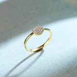 Round Pave Diamond Ring, 14K Gold Vermeil, 1/4 ct Lab Grown Diamond-6