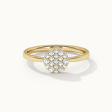 Round Pave Diamond Ring, 14K Solid Gold, 1/4 ct Lab Grown Diamond-3