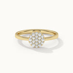 Round Pave Diamond Ring, 14K Gold Vermeil, 1/4 ct Lab Grown Diamond-3