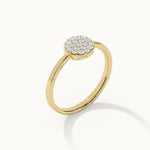 Round Pave Diamond Ring, 14K Gold Vermeil, 1/4 ct Lab Grown Diamond-7