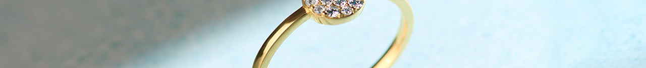 Round Pave Diamond Ring, 14K Gold Vermeil, 1/4 ct Lab Grown Diamond-1