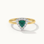 Trillion Diamond Ring, 14K Gold Vermeil, 1/4 ct Lab Grown Diamond-3