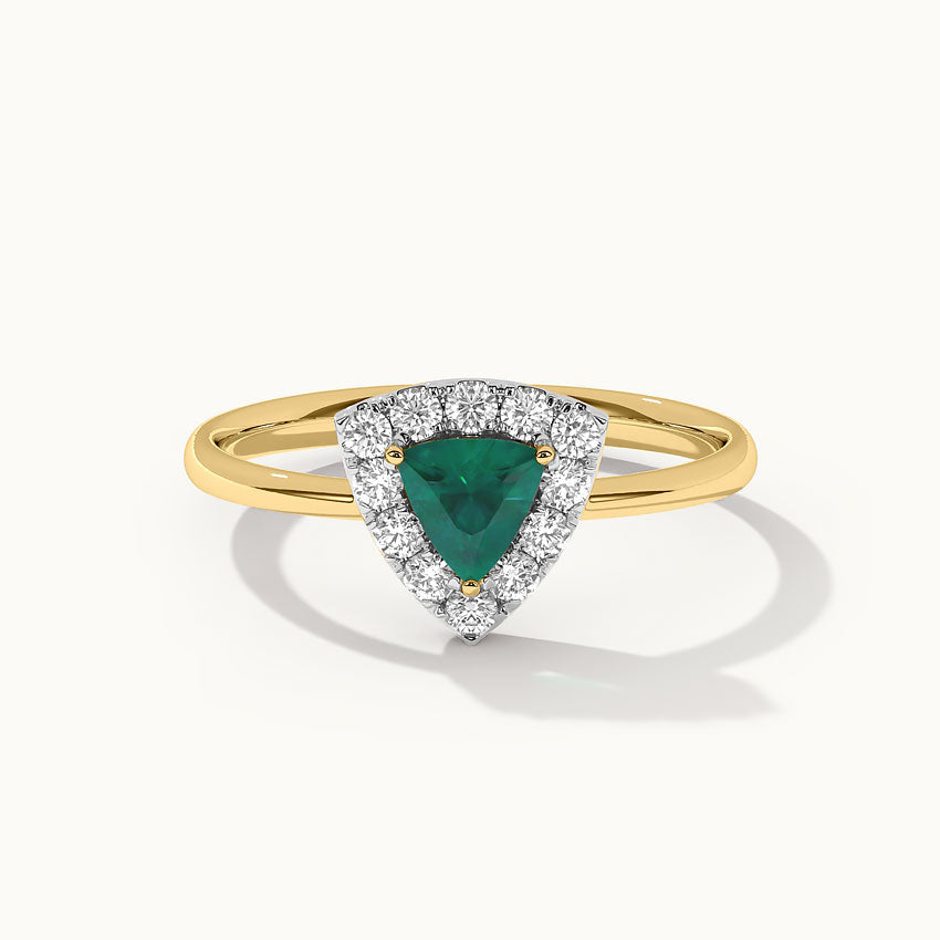 Trillion Diamond Ring, 14K Gold Vermeil, 1/4 ct Lab Grown Diamond-3