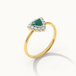 Trillion Diamond Ring, 14K Gold Vermeil, 1/4 ct Lab Grown Diamond-7