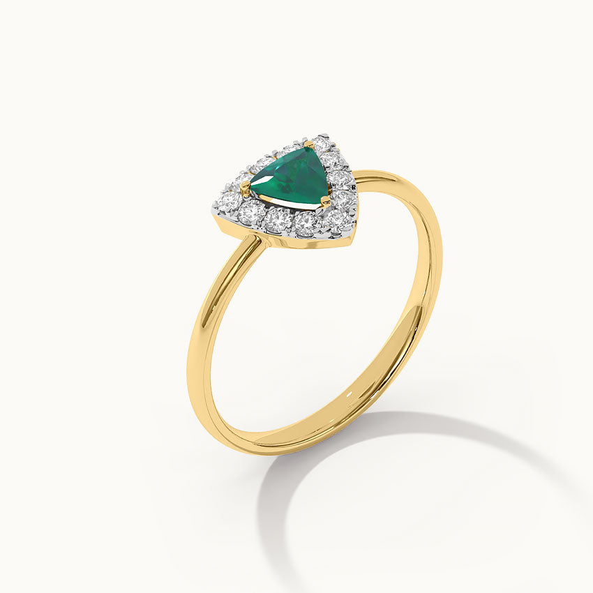 Trillion Diamond Ring, 14K Gold Vermeil, 1/4 ct Lab Grown Diamond-7