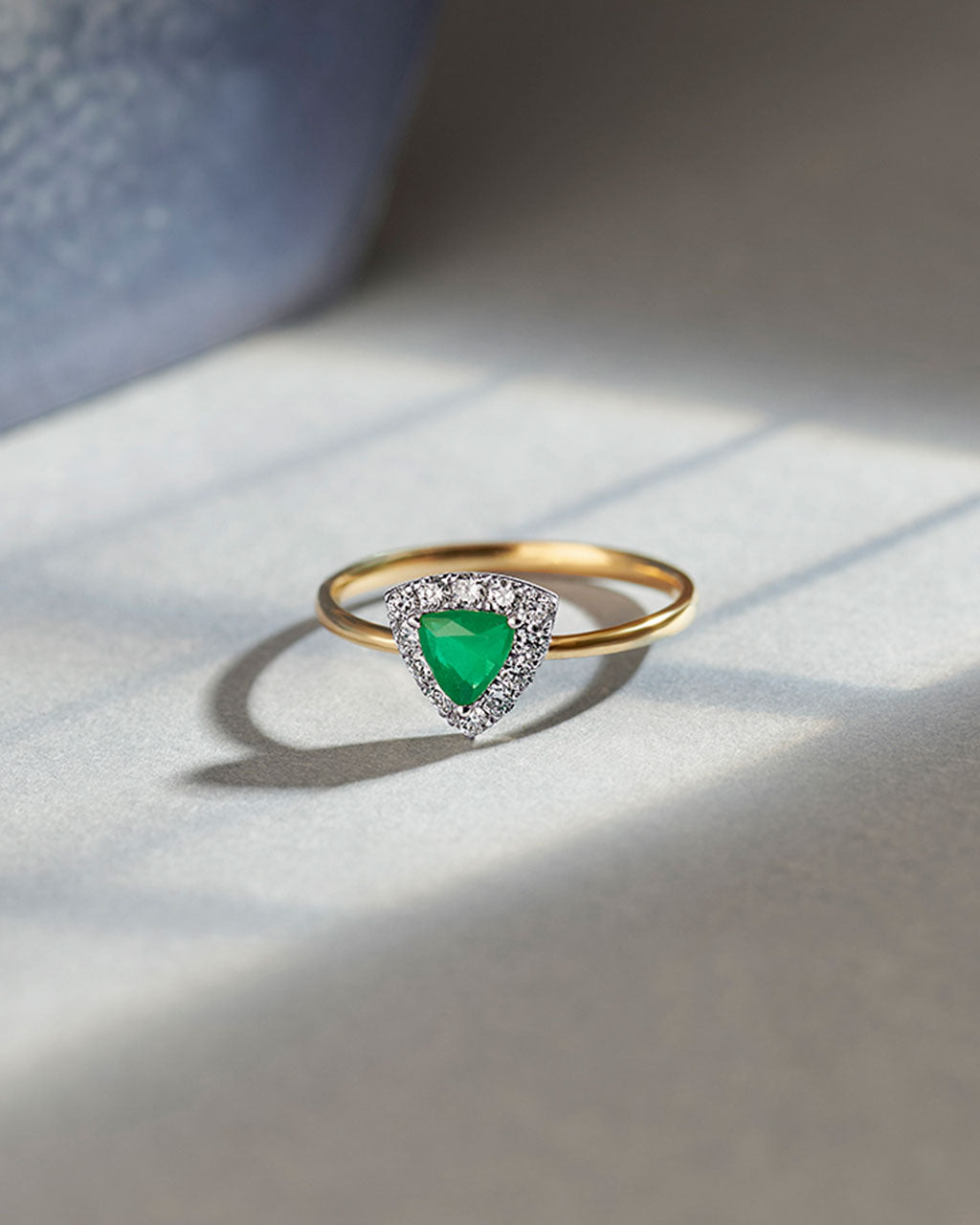 Trillion Diamond Ring, 14K Gold Vermeil, 1/4 ct Lab Grown Diamond-6