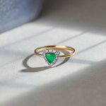 Trillion Diamond Ring, 14K Gold Vermeil, 1/4 ct Lab Grown Diamond-6
