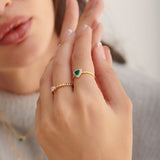 Trillion Diamond Ring, 14K Gold Vermeil, 1/4 ct Lab Grown Diamond-2