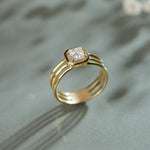 Cushion Solitaire Ring, 14K Gold Vermeil, 5/8 ct Lab Grown Diamond-6