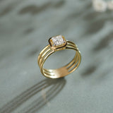 Cushion Solitaire Ring, 14K Solid Gold, 5/8 ct Lab Grown Diamond-6