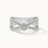Wide Criss Cross Diamond Ring, 14K Solid Gold, 1/3 ct Lab Grown Diamond-3